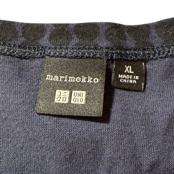 Uniqlo x MARIMEKKO Rasymatto Polka Dots Tunic Top Shirt Blue Black - Size XL - Picture 3 of 10